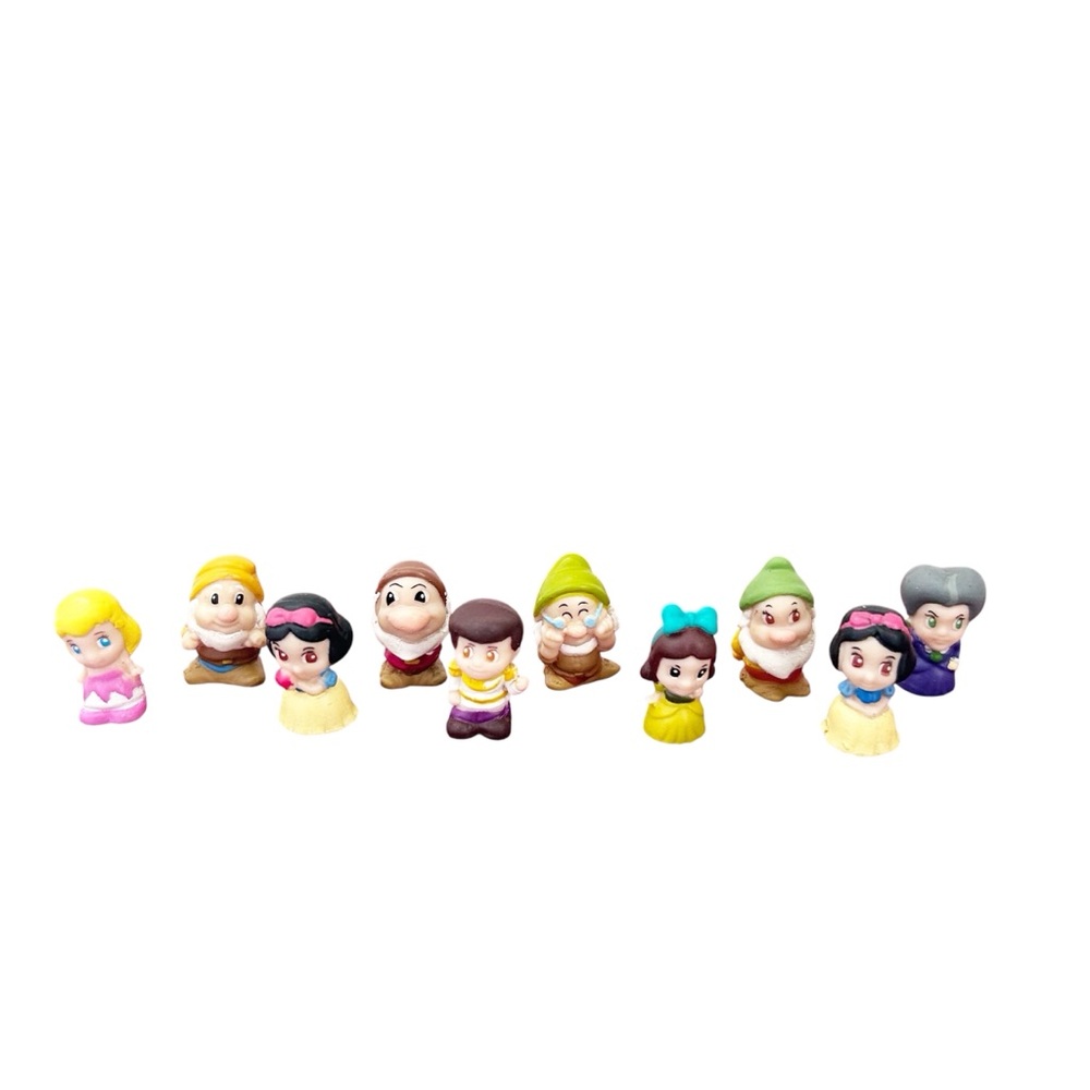 Disney SQUINKIES lot Snow White, Dwarfs, Sleeping Beauty Miniatures